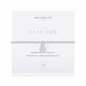 Joma Jewellery Silver Plated Beaded Bracelet A Little BEAR HUG + Gift Bag 3883 - Picture 1 of 2