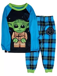 Star Wars Boys Blue Yoda Long Sleeve T-Shirt Sleep Pants Pajama Set - Picture 1 of 1