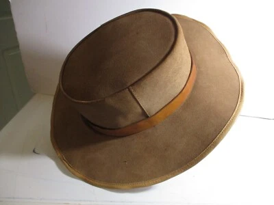De Colección Winfield Cubierta San Francisco Marrón Tostado Gamuza Cuero Banda Hombres Sombrero Occidental L Foto 1 de 4