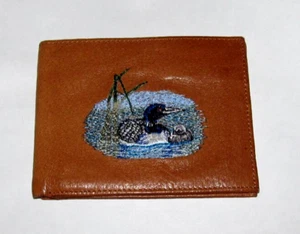 Men's,Duck Scene,Soft Brown Leather,Bi-Fold,Wallet,NEW! - Picture 1 of 2