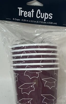 Burgundy Grad Paper Treat Cups – 6CT - Image 1 of 2