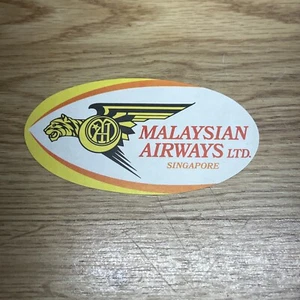 Vintage Malaysian Airways Airlines Advertising Glue Sticker 1960’s Singapore - Picture 1 of 3