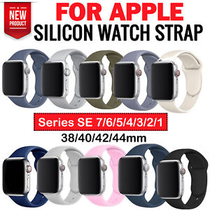 For Apple Watch Silicone Band Strap Series 8 7 6 5 4 3 2 1 SE 38 40 42 44 S/M/L