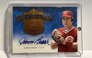 2005 Johnny Bench Upper Deck Hall of Fame Auto Class of Cooperstown Gold 19/25 