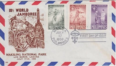 Cubierta Filipinas, 1959. Manila. 10º Parque Nacional Jamboree Makiling Ls B Mundial Foto 1 de 3