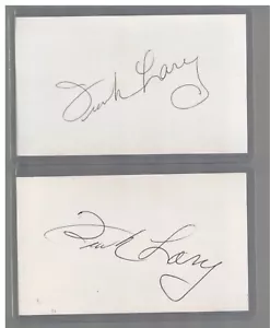 (2) FRANK LARY INDEX CARD SIGNED 1954-65 DETROIT TIGERS PSA/DNA CERTIFIED - Picture 1 of 2