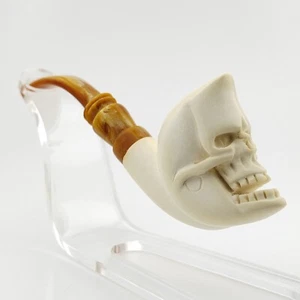 Moon Skull Block Meerschaumpfeife, mit Etui, einzigartige Meerschaumpfeifen - Bild 1 von 9