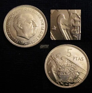 *GUTSE* FRANCO-4, 5 PESETAS 1957*61, PLUS, BRILLO ORIGINAL, SIN CIRCULAR - Foto 1 di 1