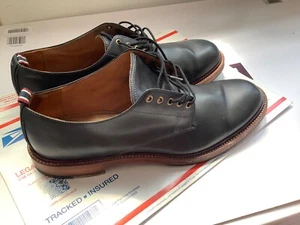 Scarpe derby uomo J.Crew nere a righe remi in pelle italiana taglia 10,5 - Foto 1 di 7
