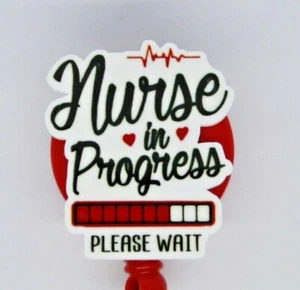 Nursing Student Badge Reel ID Holder Nurse in Progress Belt or Alligator Clip - Picture 1 of 2