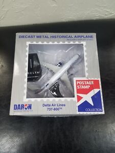 DARON Postage Stamp Collection Diecast Metal Historical Plane Delta AirLines 737