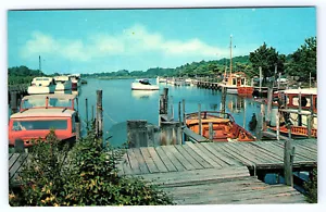 Henlopen Yachtbecken Henlopen Acres Rehoboth Beach Delaware Postkarte B958 - Bild 1 von 2