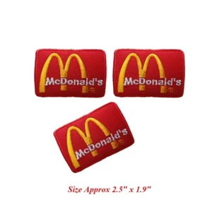 3 pcs Logo McDonald's Patch Embroidered Iron or Sew on Coat/Jacket/bag/hat/Jean - Picture 1 of 3