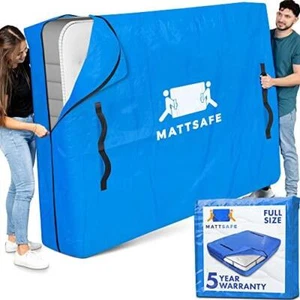 MattSafe Mattress Bags for Moving and Storage (Full Size) - Mattress Cover for - Picture 1 of 6
