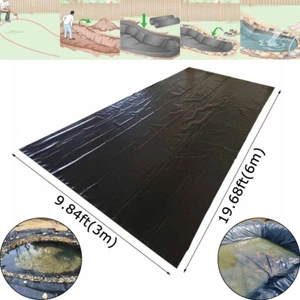 10ft*20ft HDPE Pond Liner Fish Pond Gardens Pools Impervious Liner 0.3mm Thick - Picture 1 of 17