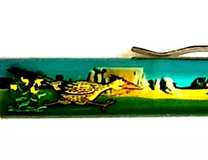 New Mexico Floaty Pen Moving Roadrunner Bird in Desert Land of Enchantment Vtg - Picture 1 of 7