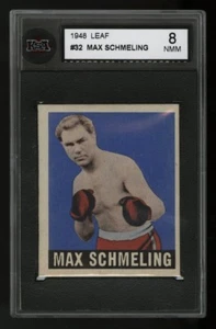 1948 LEAF BOXING ~ #32 ~ MAX SCHMELING ~ HALL OF FAME ~ KSA 8 - Foto 1 di 2