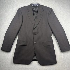 Blazer Barneys New York 40R Abrigo Deportivo Traje Chaqueta Negro Rayas Italia - Imagen 1 de 11