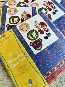 Vintage 1994 ephemera MUFFY VANDERBEAR Christmas Holiday GIFT Wrapping Paper Set - Picture 1 of 18