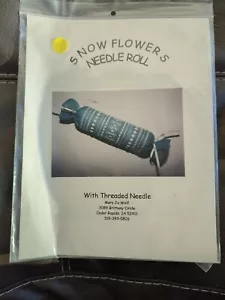 With Threaded Needle Snow Flowers Needle Roll Needlework Cross Stitch Project - Picture 1 of 3