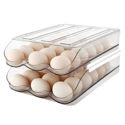 Egg Holder for Fridge, Automatically Rolling Egg Storage Container for Refrig... - Image 1 of 4