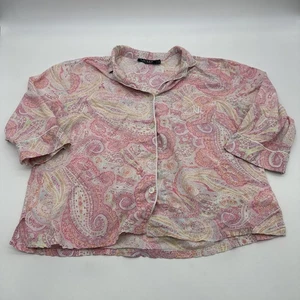 Lauren Ralph Lauren 3/4 Sleeve Blouse Women X Large Aop Multicolor..#33869 - Picture 1 of 9
