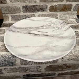 14.25” marbled melamine Round Plastic platter. - Picture 1 of 5