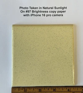 1 pc. Speckled Yellow Color: 4-1/4" Glossy Ceramic Bullnose Tile, by Oxford Co. - Picture 1 of 15