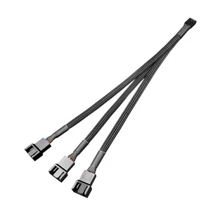 4 Pin 1 to 3 Way Cooling Fan Water Cooler PWM Splitter Adapter Power Cable Hub H - Photo 1/9