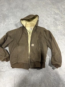 Chaqueta Carhartt Para Hombre Grande Marrón Lona Acolchada Forrada Trabajo JQ142 Abrigo Vintage - Imagen 1 de 10