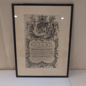 Dr James Powder Print Fever Remedy Advertisement Framed Art 16.5" x 12.5" - Picture 1 of 4
