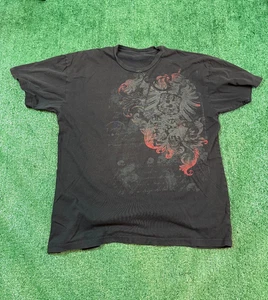 Vintage Cyber Y2K 2000s Grunge Emo Skater Graphic Wing Bird Black T-Shirt XL - Bild 1 von 6