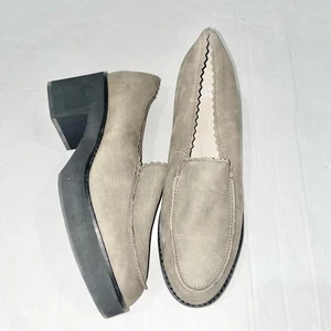 Eileen Fisher Harris Slipper Wildleder Leder Absatz Loafer schiefergrau 9,5 neu ohne Karton - Bild 1 von 7