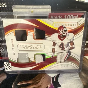 CHAMP BAILEY 2023 IMMACULATE MONUMENTS GEORGIA BULLDOG QUAD HOF JERSEY PATCH /25 - Picture 1 of 2