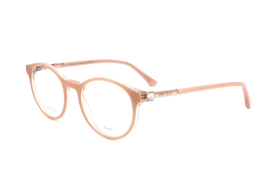 Jimmy Choo 272 Eyeglasses RX Pink Crystal Oval Modified 49mm & Authentic