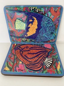 Barrier Reef Placemats By Jenny Kee Set of 6. RARE - Picture 1 of 18