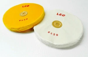 6" Jewelers Polishing Buffs Finex Muslin White & Yellow Loose Buffing Wheels - Picture 1 of 4