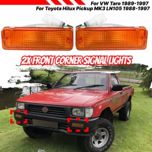 2pcs Amber Front Corner Signal Lamps For Toyota Hilux Pickup MK3 LN105 1988-1997 - Picture 1 of 12