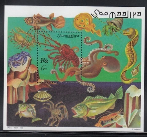 SOMALIA Crustaceans MNH souvenir sheet Cover
