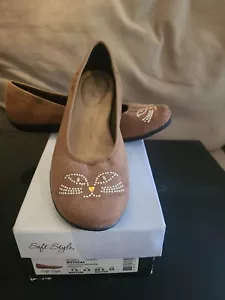 Soft Style KittyCat Flats Shoes Size 7.5 M Chocolate Microfiber Original Box - Picture 1 of 6
