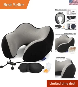 Memory Foam Travel Pillow - Soft, Supportive Neck Pillow for Airplane, Car Rest - Picture 1 of 8