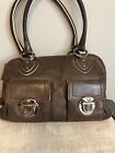 MARC JACOBS Brown Leather Double handled bag SHW made in Italy