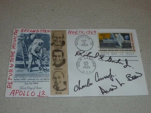 SIGNED FDC COVER APOLLO 11 CONRAD GORDON BEAN AUTOGRAPHED 1969 LANDING ON MOON - Imagen 1 de 4