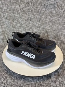 Hoka Bondi 8 Running Shoes Women's Size 10 D Wide Black White - Picture 1 of 9