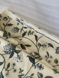 Williamsburg Colonial Foundation Fabric 5 Yd X 54” Nassau Vine Toile Gray Black - Picture 1 of 9