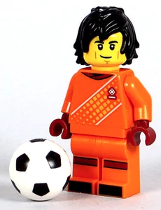 LEGO City - Orange Soccer Football Goalie Player Minifigure with Ball (NEW) - Picture 1 of 1