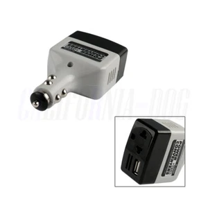 DC12V/24V to AC 100-240V with US/EU Plug Car Charger USB Adapter Power Converter - Picture 1 of 5