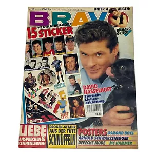 Vintage old Bravo German Music Magazine,APRIL 1991,David Hasselehoff,Rick Astley - Imagen 1 de 12