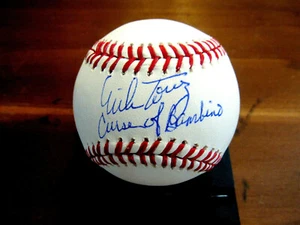 MIKE TORREZ CURSE OF BAMBINO PLAYOFF HR FENWAY SIGNED AUTO OML BASEBALL STEINER - Picture 1 of 3