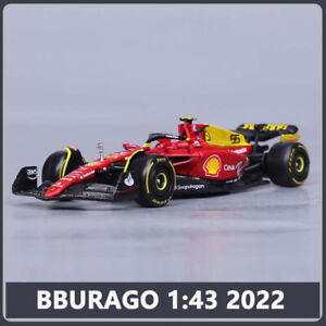 Commemorate Car Gifts Model 2022 BBURAGO 1:43 FERRARI FORMULA F1-75 #16 #55